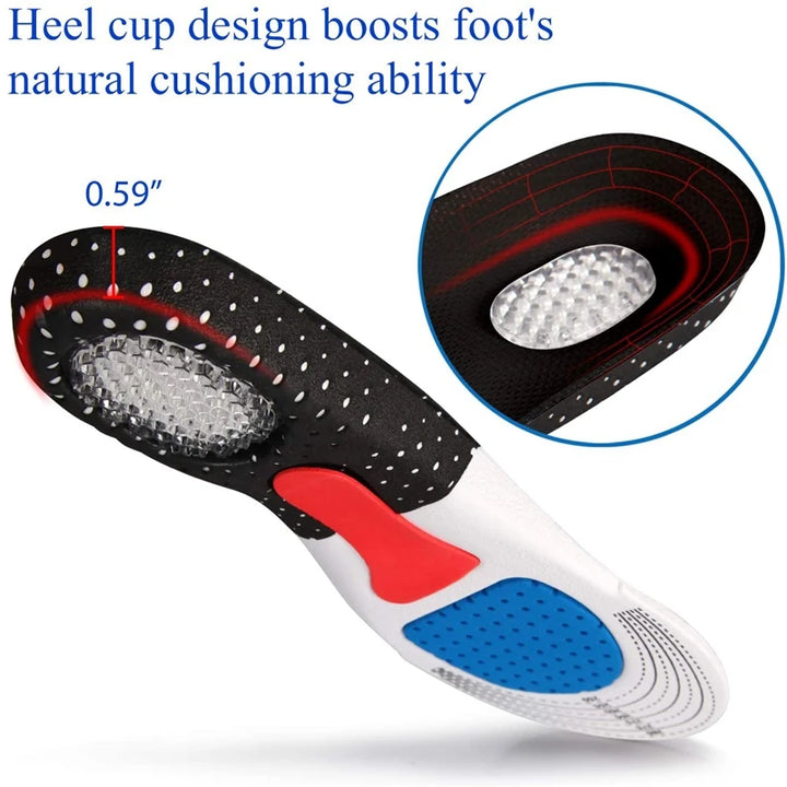 Orthopedic Insoles for Man Women Memory Foam Cushion Gel Insole Silicone Arch Support Pads Sport Shoe Pad Soft Running Insert