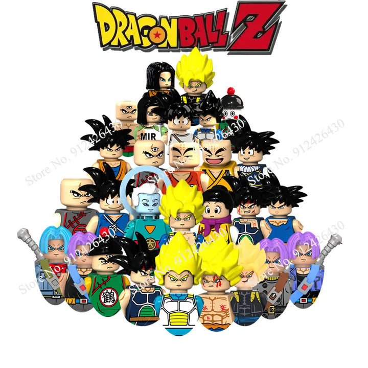 KT1007 Dragon Ball Anime Cartoon Goku Vegeta Dragon Buliding Blocks Bricks Mini Action Figures Kids Assembl Toys Birthday Gift