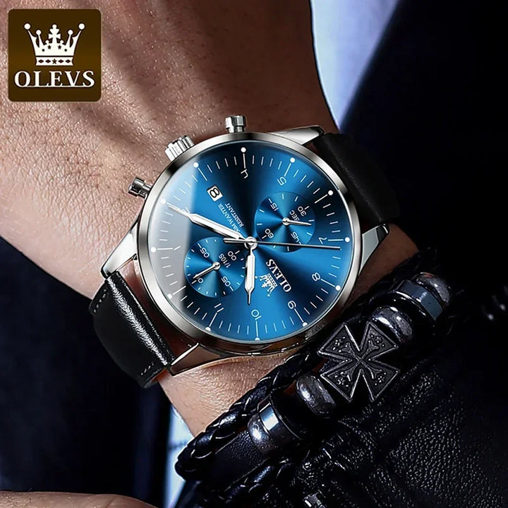 OLEVS Watches for Men Original Brand Quartz Luxury Business Men's Watch Waterproof Luminous Date Fashion Chronograph Wristwatch