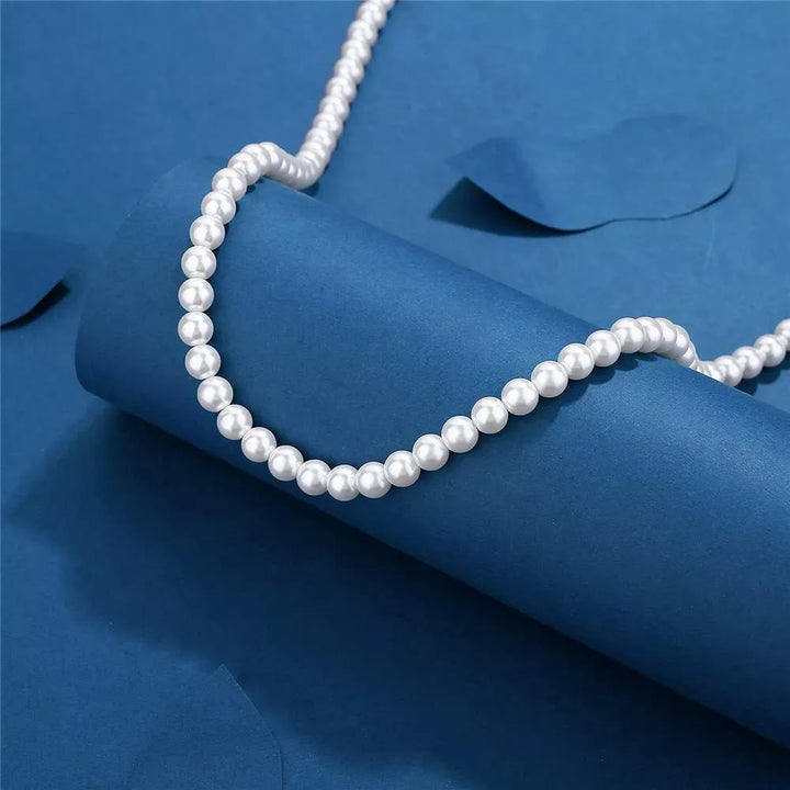 Pearl Necklace Men Simple Handmade Strand Bead Necklace 2022 New Trendy Men Jewelry for Women Girls Wedding Banquet Necklaces