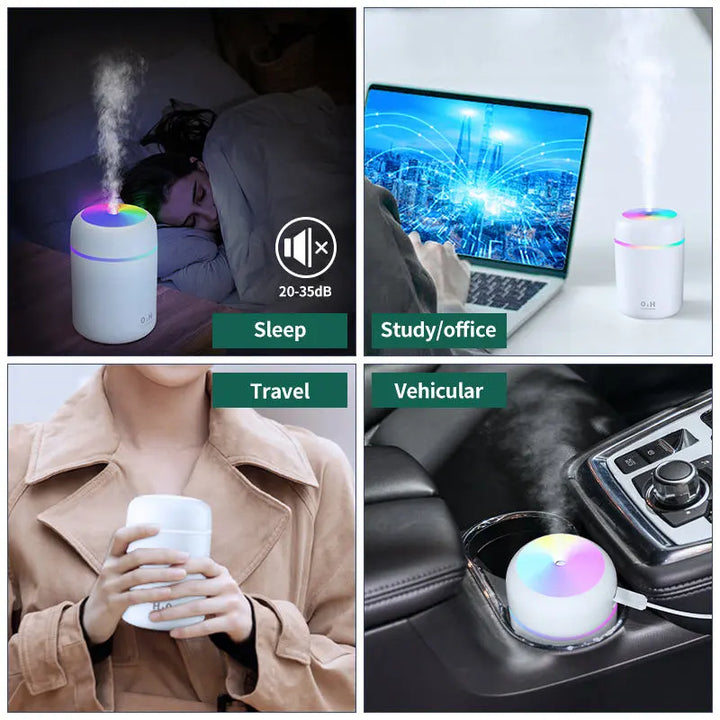 Xiaomi 300ml H2O Air Humidifier Portable Mini USB Aroma Diffuser With Cool Mist For Bedroom Home Car Plants Purifier Humificador