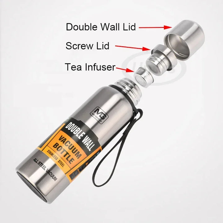 UPORS Large Capacity Stainless Steel Thermos Portable Vacuum Flask Insulated Tumbler with Rope Thermo Bottle 500/700/1000/1500ml