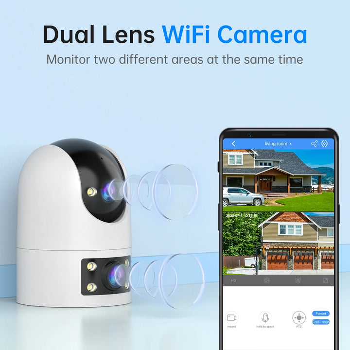 JOOAN 3MP 5MP PTZ Wifi Camera 4K Dual Lens IP Camera AI Tracking Outdoor Security Surveillance Camera ONVIF Wireless CCTV Camera