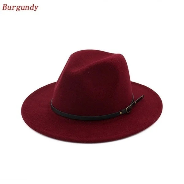 Men / Women Vintage Wide Brim Hat Church Party Ladies Felt Jazz Cap Cowboy Party Hat Jazz Hat